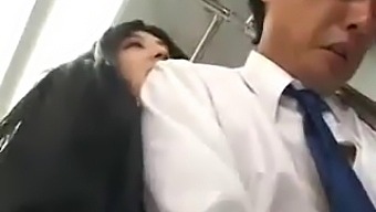 New Asian Woman Gives A Handjob On A Public Bus