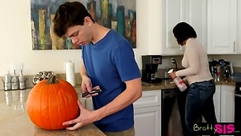 Stepmom Catches Stepson Masturbating In The Pumpkin Patch